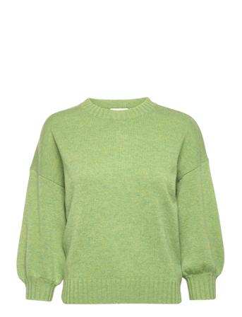 Quarter Balloon Sleeve Sweater Pullover Grønn Davida Cashmere