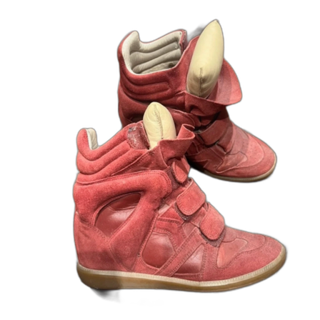 Röda Isabel Marant wedge sneakers bekett