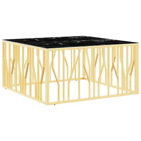 vidaXL Soffbord guld 100x100x50 cm rostfritt stål och glas