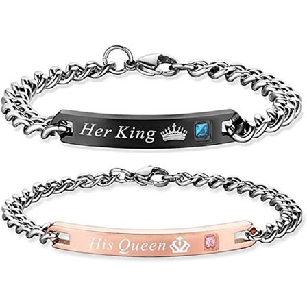 Present till älskare Hans drottning Hennes kung Rostfritt stål Par
