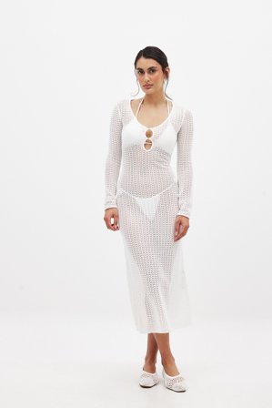 NA-KD - Heklet kjole - Sommerkjoler - Hvit - L