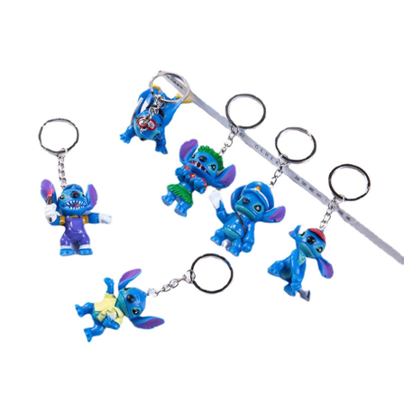 6 kpl Söpö Stitch Anime Avaimenperä Avaimenperä Laukku Riippuva Avaimenperä Joululahja IC