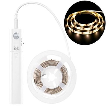 Bevægelsesaktiveret LED-strip dæmpbar makeup spejl lysstrip med sensor (3500K varm hvid) (et sæt med 3,90 m lys)