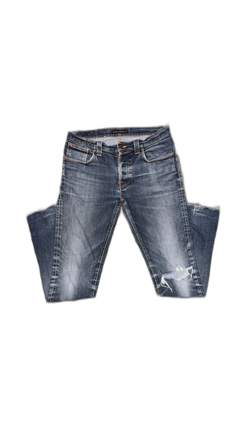 Blå slim fit jeans från Nudie