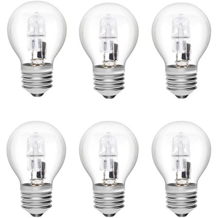 E27 Halogenpærer 28W G45 Glass Dimbar Varmhvit 2700K Golfballformet Lampe Edison Skru Lampe Klar Skjerm for Lysekrone (6-pakning)