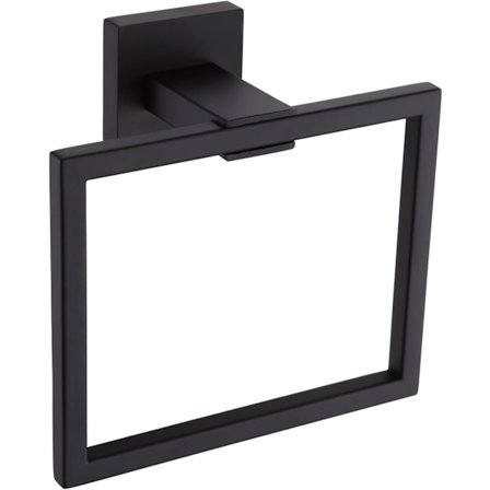 304 Rustfritt Stål Firkantet Håndklestang, Håndklestativ Matt Svart Håndkleholder Moderne Håndklehenger for Baderom Toalett Kjøkken Veggmontering