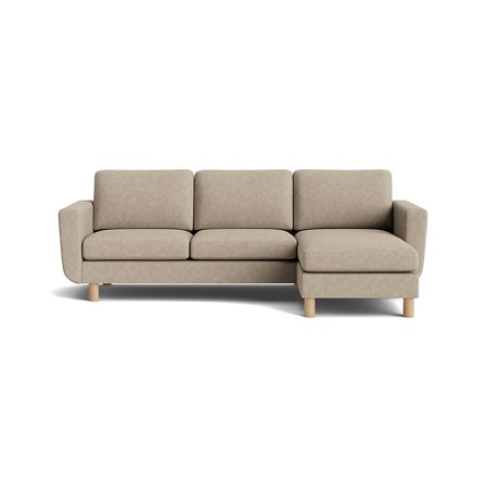Vendbar Chaiselong Sofa, Aragon Grå/Beige - Smal Chaiselong - Komfortabel hjørnesofa - 260x150x86cm - Perfekt til stuen, Sofa, Chaiselong