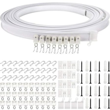 5 Meter Fleksibel Loftskinne - Bøjelig Gardinskinne til Gardin, Gardinskinnesystem, Sengedeler, Montering af Buede Vinduer