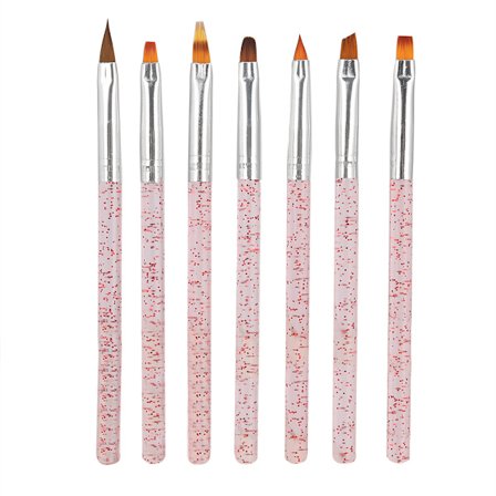 7 stk UV-gel pensel for neglekunst, maling, prikking og liner-pensel for manikyrverktøy, rød