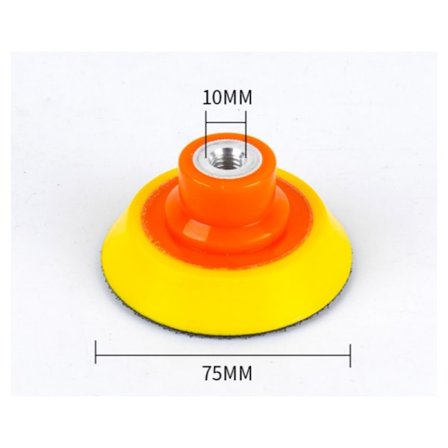 3 tommer 75 mm poleringspude med 10 mm dor - velcrobånd