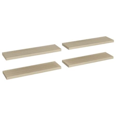Vidaxl Svävande Vägghyllor 4 St Ek 90x23,5x3,8 Cm Mdf Brun