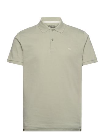 Slhdante Ss Polo Noos Polos Short-sleeved Grønn Selected Homme*Betinget Tilbud