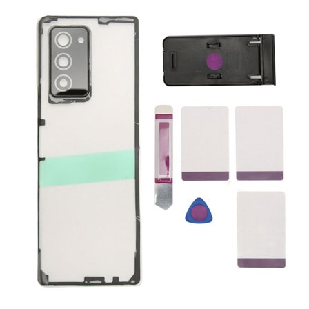 Transparent Clear Mobiltelefon Bakre Glasomslag Ersättning för Galaxy Z Fold 2 5G F916 med Kameralins Telefonhållare