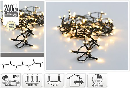 KI Lyslenke 240LED Varmhvit IP44 18m
