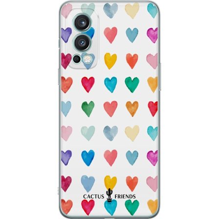 Yhteensopiva Puhelinkuori OnePlus OnePlus Nord 2 5G Cactus and Friends - Watercolor Love Grid