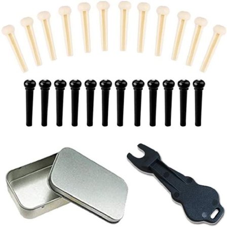 Akustisk guitar bro stifter sæt med 24 med 1 bro trækker elfenben og sort