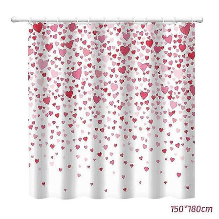Valentinsdag Bruseforhæng med Kærlighedshjerte Tør- og Vådseparation Afdelingsforhæng til Badeværelse til Hjemmet 2