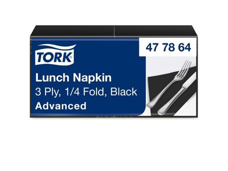 TORK Servett Lunch Mjuk 3-lags svart 150/fp - Lyreco - Kök och servering - Servetter och dukar - Servett - 3-lagers