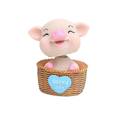 Gris Bilhänge Söt Huvudskakande Gris Dekorativ Gris Hartshantverk (blå)