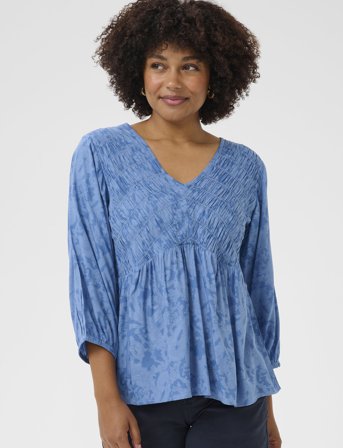 Cream Crtiah Smock Blouse - Blue - 34