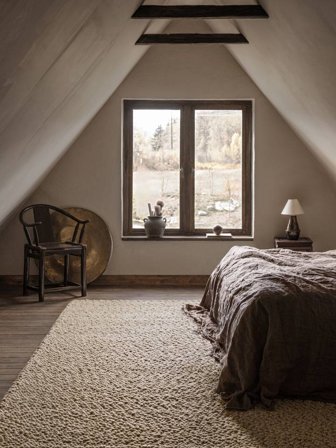 Bubbles 170X240 Beige Uni Tapis De Laine