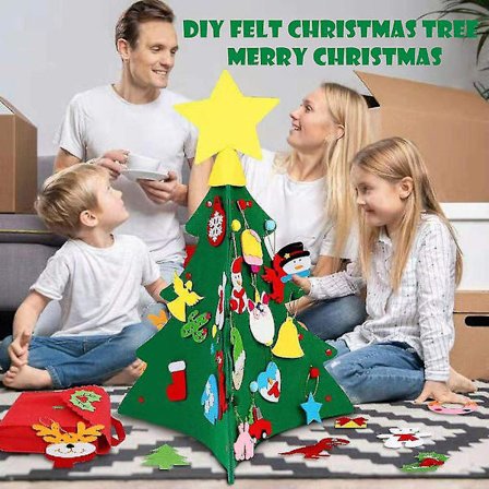 DIY Tredimensionell Tyg Julgran Stor Julhängande Present