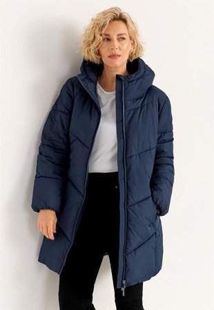 Cellbes of Sweden - Lång jacka med fluffig vaddering - marin - för damer - 38/40