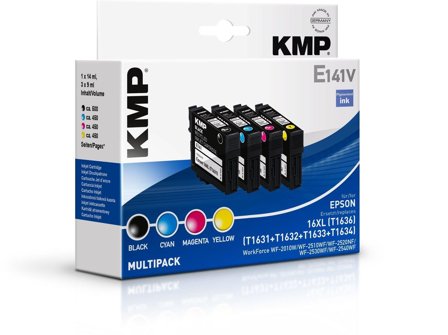 KMP MULTIPACK E141V - 4-pack - svart, gul, cyan, magenta - kompatibel - blekkpatron (alternativ for: Epson 16XL, Epson C13T16314010, Epson