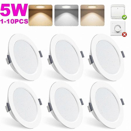 5W LED-alasvalot, upotettavat kattospotit, pyöreät paneelivalot kotiin ja huonevalaistukseen (1-10 kpl)