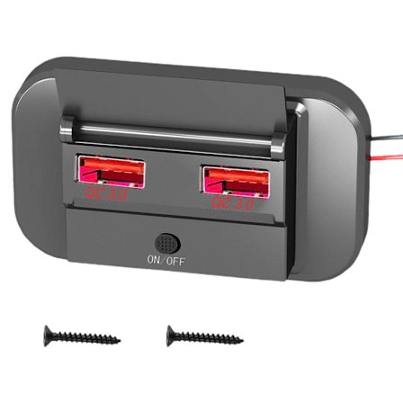 12V Dubbel USB-Port Snabb Laddare Uttag Strömuttag Motorcykel Panel RV C2A6
