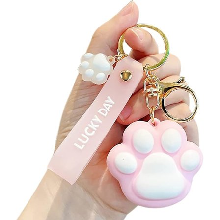 Kawaii Nyckelring Söt Cartoon Tass Nyckelring Berlock För Kvinnor Flickor Hänge Nyckelring Anime Estetisk Kawaii Tillbehör