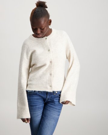 Gina Tricot Young Y knitted cardigan Beige Truien Meisjes - Kids Brand Store
