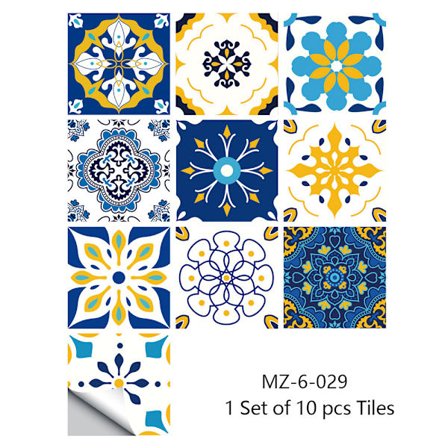 Retro stil grå flise mønster matte gulv klistermærker køkken flise bordplade renovering vandtæt væg klistermærker (10 cm x 10 cm)