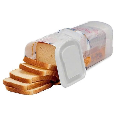 Transparent Brødboks Plastikk Oppbevaringsholder for Toast med Lokk Brødkurv Brødoppbevaring
