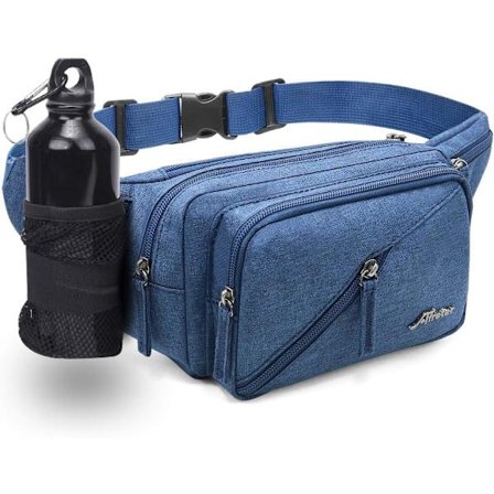 Vedenpitävä vyölaukku miehille ja naisille - Säädettävä vesipullotelineellä - Ulkoiluun, matkustamiseen ja vaellukseen (sininen)