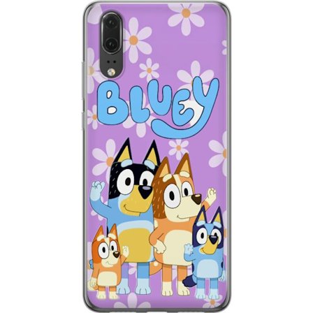 Kompatibelt Mobildeksel til Huawei P20 Stitch som skolefigur med bøker, blyanter og ryggsekk i fargerik kawaii-illustrasjon