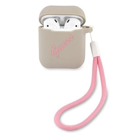 Guess Skal AirPods Silicone Vintage - Rosa/Grå