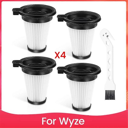 4 st Ersättningsfilter för sladdlös dammsugare, avtagbart och tvättbart filtertillbehörsset