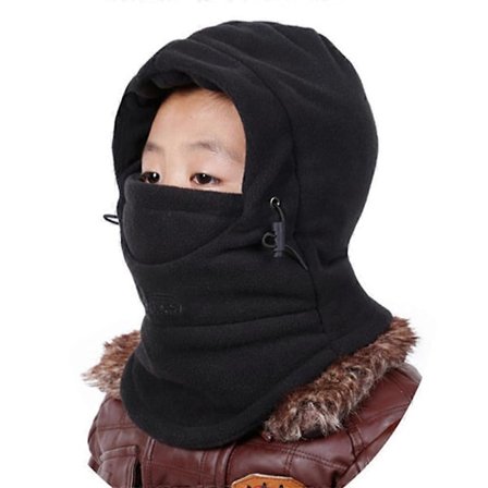 Fleece Mössa för Barn Skidmask Ansiktsskydd Halsvärmare Vinter Tjock Unisex Barn