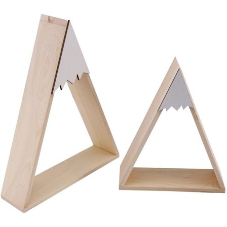 2 stk. nordisk stil hængende træhylde vægmonteret dekoration Triple-Cornered reoler børneværelse opbevaringsholder