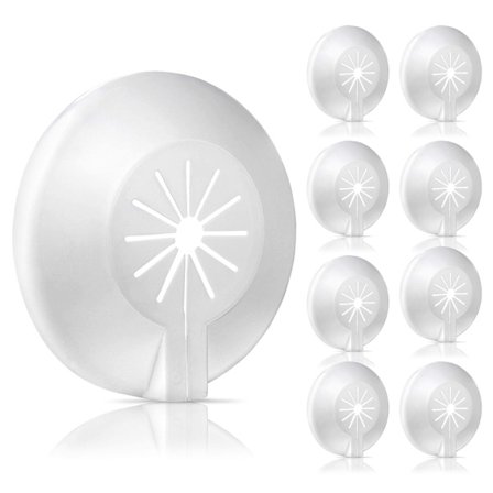 Sett med 8 rosetter for radiator, rørdeksel, plastventilrosett for diametre fra 8 til 22 mm, ultrarask montering