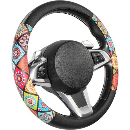 Ratbetræk i Mandala-mønster i mikrofiberlæder til bil