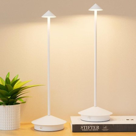 2-pakning Bordlampe / Skrivebordslampe - Trådløs LED-lampe