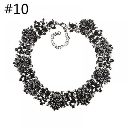 Veeki Crystal Rhinestone Statement -kaulakoru, Vintage Chunky Chain Choker Collar Bib Statement -kaulakoru, muodikkaat korut naisille