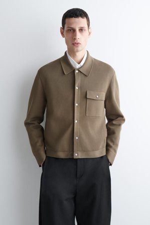 COS Herren Gestrickte Baumwolljacke - Braun