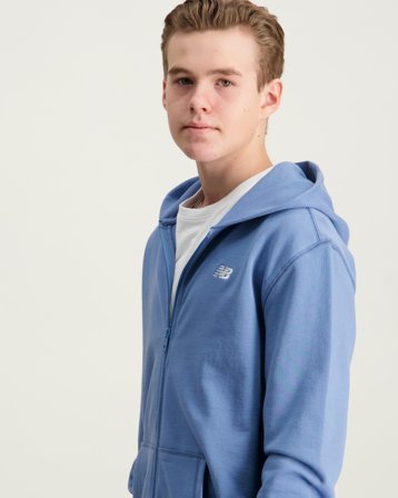 New Balance New Balance French Terry Small Full Zip Hoodie Niebieski Bluzy z kapturem Chłopiec - Kids Brand Store