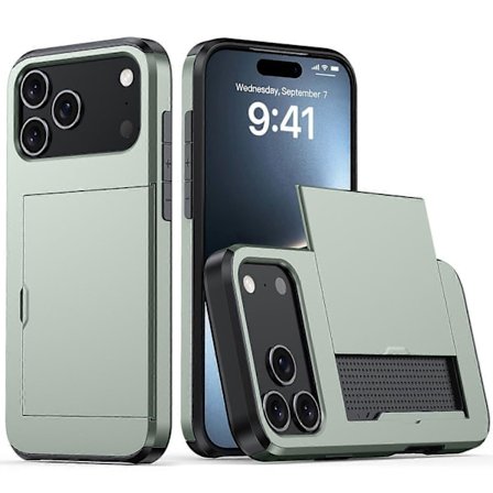 Kompatibel med iPhone 17 Pro Max Cover Kortholder TPU + PC Telefon Bagside -lingling}