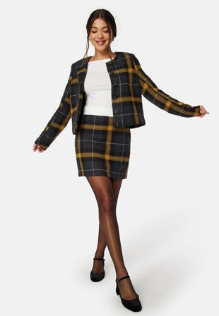 VILA Lillas Mini Skirt Black Checks:Multi Klær