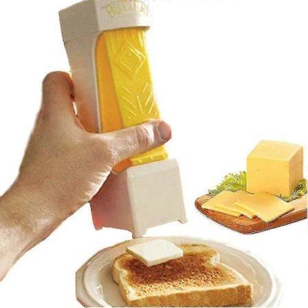 Smørkutter En-klikks-pinne med rustfritt stål blad Ostskjærer Smør