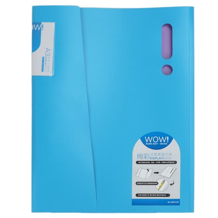 Mapp med utropsteckenform i A3A4-format för förvaring av testpapper - Blå